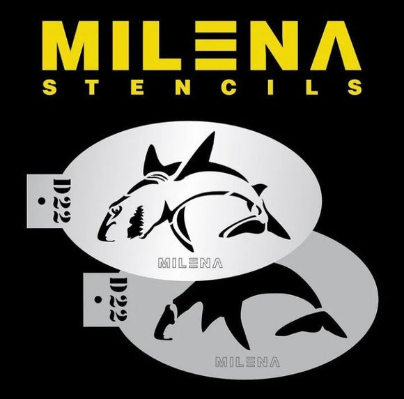 Milena Stencils | Face Painting Stencil - Shark | New - Fusion Body Art