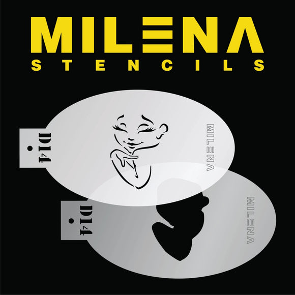 MILENA STENCILS | Face Painting Stencil - Sweet Face Dreamy Eyes D14 - Fusion Body Art