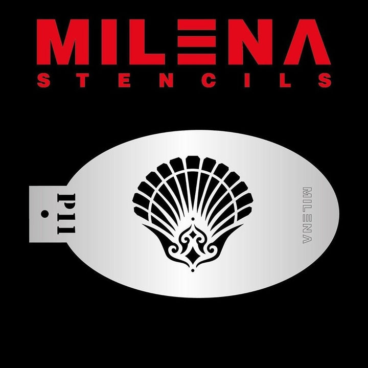 MILENA STENCILS | Face Painting Stencil - Tribal Seashell P11 - Fusion Body Art