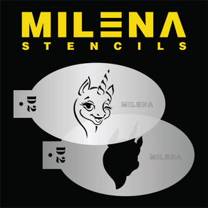 MILENA STENCILS | Face Painting Stencil - Winking Unicorn Stencil Set D2 - Fusion Body Art