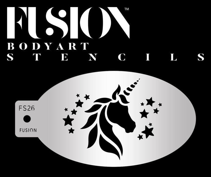 Mystical Unicorn Face Paint Stencil - FS26 - Fusion Body Art