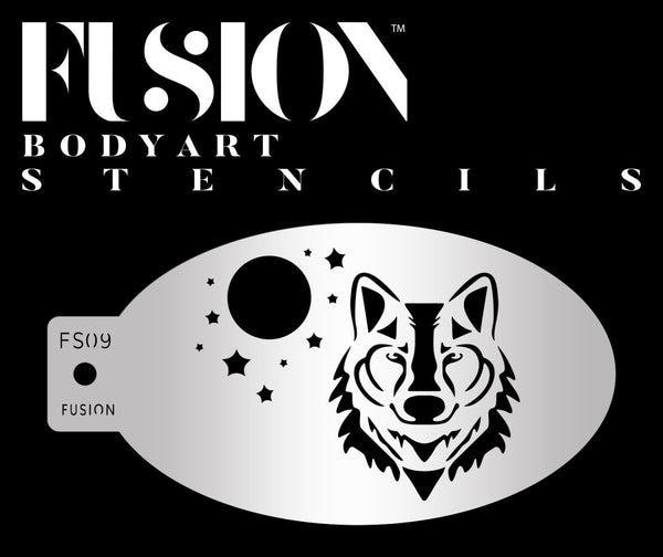 Mythical Wolf Face Paint Stencil - FS09 - Fusion Body Art