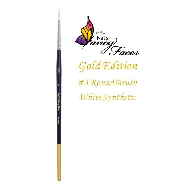 Nat's Gold Edition | Face Painting Brush #3 Round - Fusion Body Art