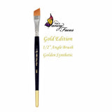 Nat's Gold Edition | Face Painting Brush Brush 1/2 inch Angle - Fusion Body Art