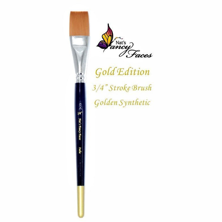 Nat's Gold Edition | Face Painting Brush Brush 3/4 inch Flat Stroke - Fusion Body Art