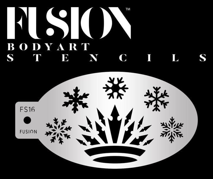 Princess Snow Queen Crown Face Paint Stencil - FS16 - Fusion Body Art