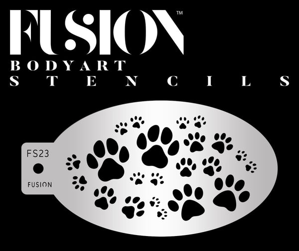 Prowling Paw Print Face Paint Stencil - FS23 - Fusion Body Art prowling-paw-print-face-paint-stencil-fs23-fusion-body-art