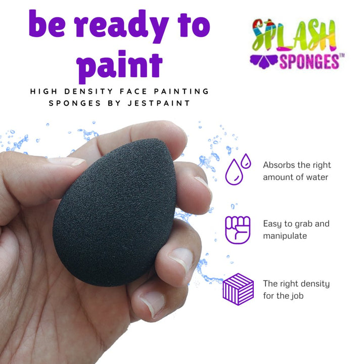 Splash Face Painting Sponges by Jest Paint | HIGH DENSITY | Droplet 6pk - Fusion Body Art