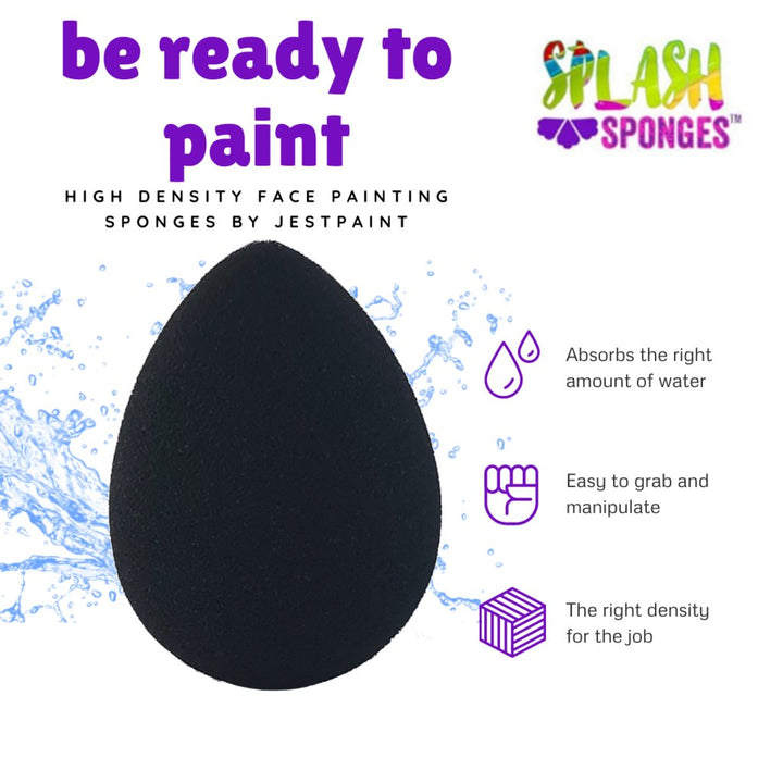 Splash Face Painting Sponges by Jest Paint | HIGH DENSITY | Droplet 6pk - Fusion Body Art