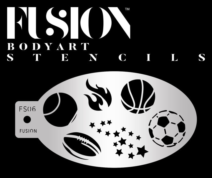 Sport Stars Football Soccer Basketball Face Paint Stencil - FS06 - Fusion Body Art