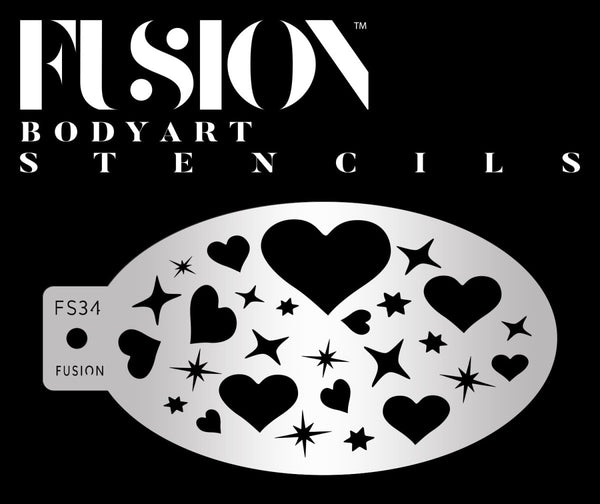 Sweet Heart Face Paint Stencil - FS34 - Fusion Body Art