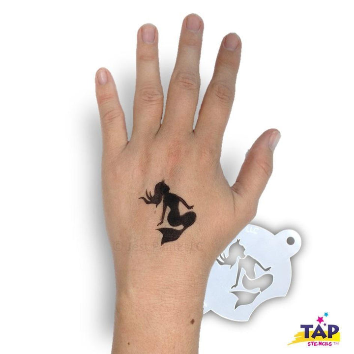 TAP 094 Face Painting Stencil | Sunbathing Mermaid 