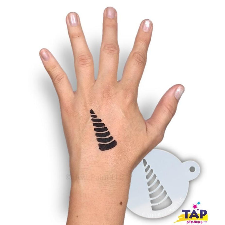 TAP 104 Face Painting Stencil | Unicorn Horn Swirl - Fusion Body Art