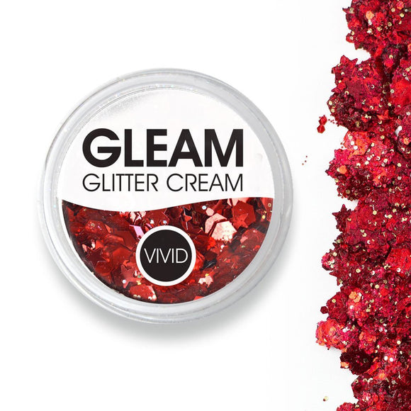 VIVID Glitter | GLEAM Glitter Cream | Cardinal 7.5g Jar - Fusion Body Art