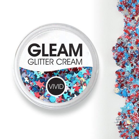 VIVID Glitter | GLEAM Glitter Cream | Red White & Boom 7.5g Jar - Fusion Body Art