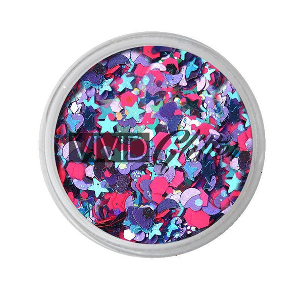 VIVID Glitter | Loose Chunky Body Glitter | Blazin Unicorn 7.5g Jar - Fusion Body Art