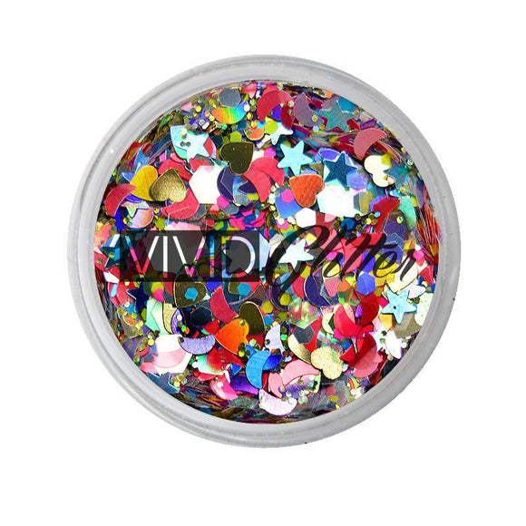 VIVID Glitter | Loose Chunky Body Glitter | Festivity 7.5g Jar - Fusion Body Art