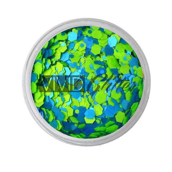 VIVID Glitter | Loose Chunky Body Glitter | Nu-Ocean UV 7.5g Jar - Fusion Body Art